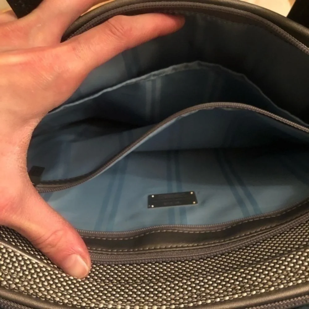 Tumi gray silver laptop briefcase business bag